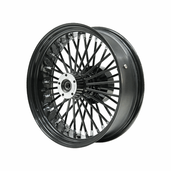 Black motorcycle wheel